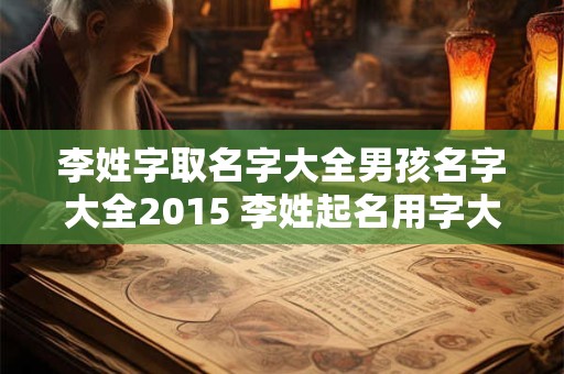 李姓字取名字大全男孩名字大全2015 李姓起名用字大全男孩名字