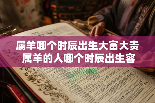 属羊哪个时辰出生大富大贵 属羊的人哪个时辰出生容易大富大贵