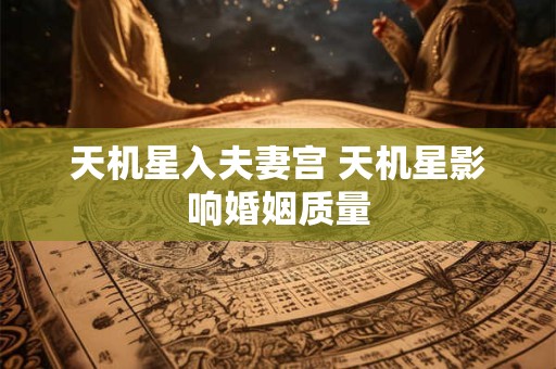 天机星入夫妻宫 天机星影响婚姻质量