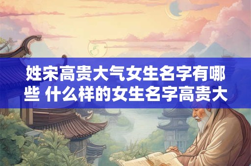 姓宋高贵大气女生名字有哪些 什么样的女生名字高贵大气姓宋