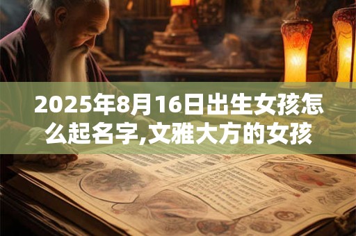 2025年8月16日出生女孩怎么起名字,文雅大方的女孩名字