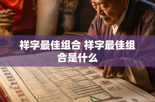 祥字最佳组合 祥字最佳组合是什么