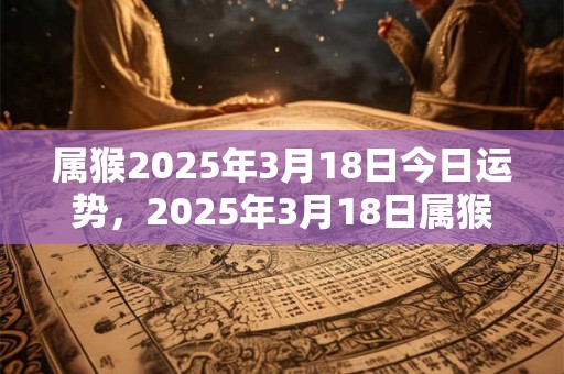 属猴2025年3月18日今日运势，2025年3月18日属猴人运势好吗？
