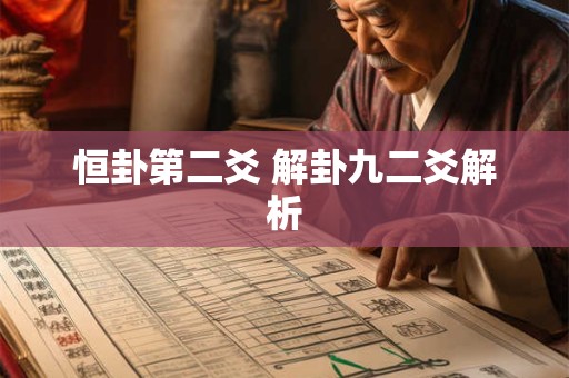 恒卦第二爻 解卦九二爻解析