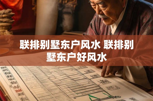 联排别墅东户风水 联排别墅东户好风水