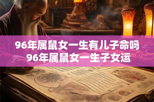 96年属鼠女一生有儿子命吗 96年属鼠女一生子女运