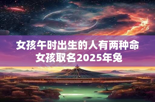 女孩午时出生的人有两种命 女孩取名2025年兔