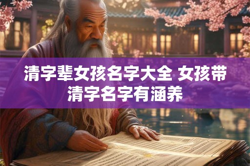 清字辈女孩名字大全 女孩带清字名字有涵养