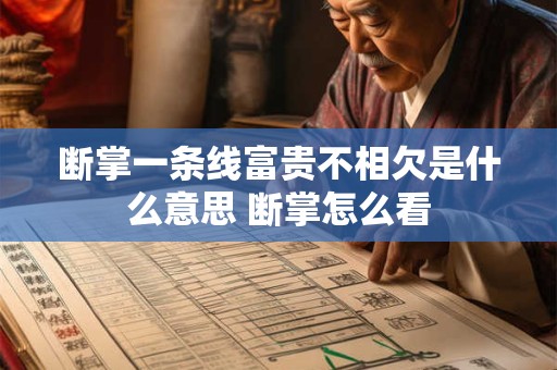 断掌一条线富贵不相欠是什么意思 断掌怎么看