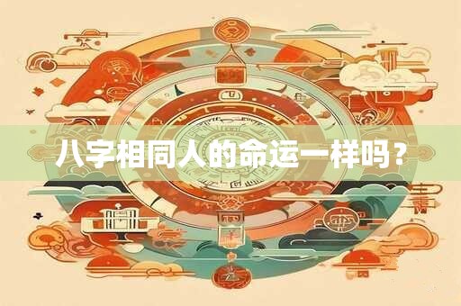 八字相同人的命运一样吗? 八字相同人的命运一样吗?