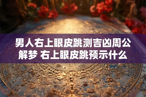 男人右上眼皮跳测吉凶周公解梦 右上眼皮跳预示什么周公解梦