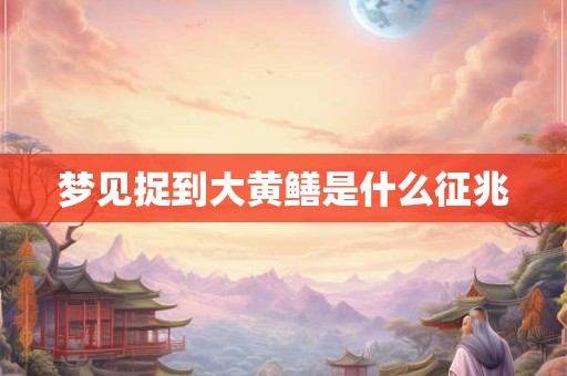 梦见捉到大黄鳝是什么征兆
