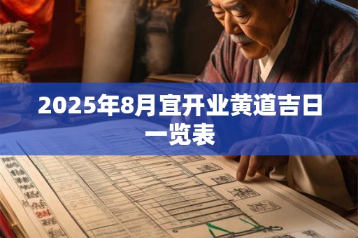 2026年8月宜开业黄道吉日一览表