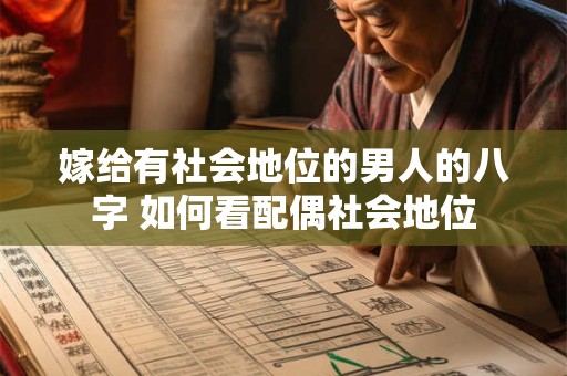 嫁给有社会地位的男人的八字 如何看配偶社会地位