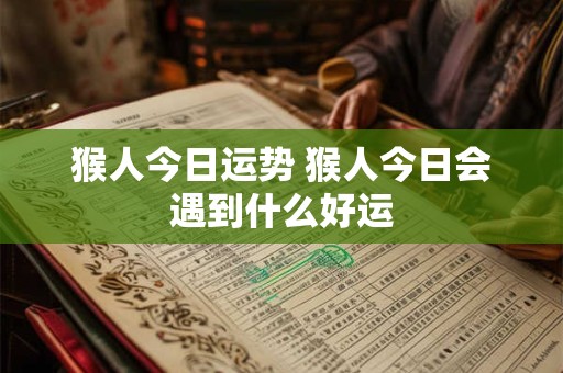 猴人今日运势 猴人今日会遇到什么好运