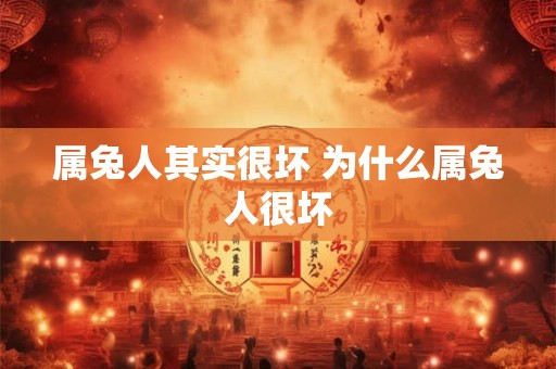 属兔人其实很坏 为什么属兔人很坏