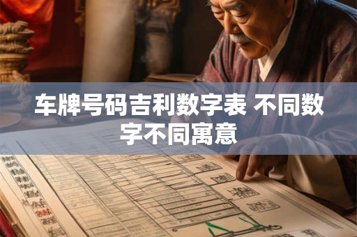 车牌号码吉利数字表 不同数字不同寓意