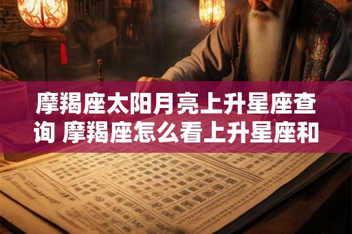 摩羯座太阳月亮上升星座查询 摩羯座怎么看上升星座和月亮星座