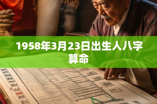 1958年3月23日出生人八字算命