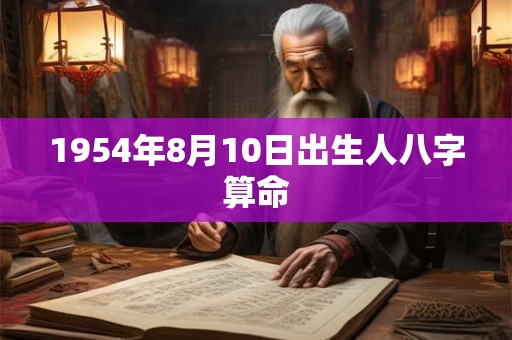 1954年8月10日出生人八字算命