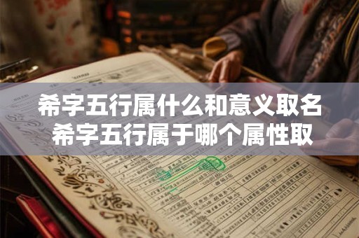 希字五行属什么和意义取名 希字五行属于哪个属性取什么寓意为名