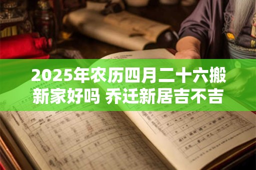 2025年农历四月二十六搬新家好吗 乔迁新居吉不吉利