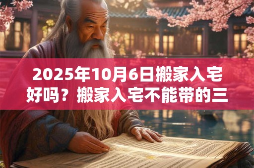 2025年10月6日搬家入宅好吗？搬家入宅不能带的三件东西