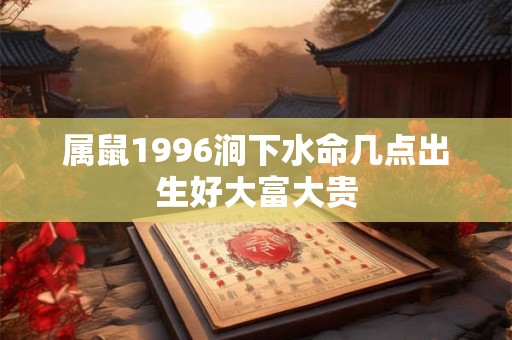 属鼠1996涧下水命几点出生好大富大贵