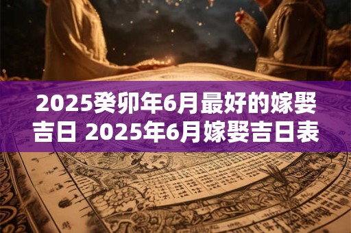 2025癸卯年6月最好的嫁娶吉日 2025年6月嫁娶吉日表