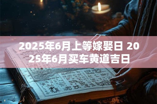 2025年6月上等嫁娶日 2025年6月买车黄道吉日