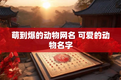 萌到爆的动物网名 可爱的动物名字