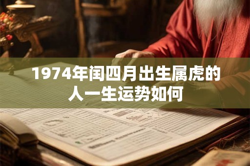 1974年闰四月出生属虎的人一生运势如何