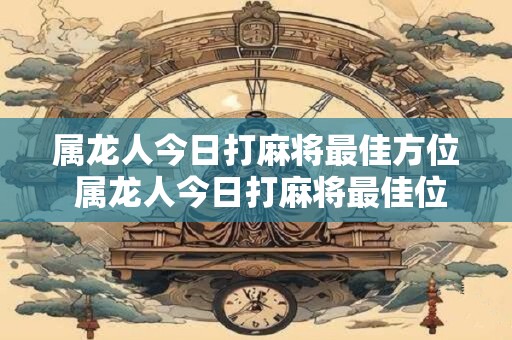 属龙人今日打麻将最佳方位 属龙人今日打麻将最佳位置是哪