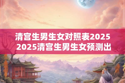 清宫生男生女对照表2025 2025清宫生男生女预测出炉准确性如何