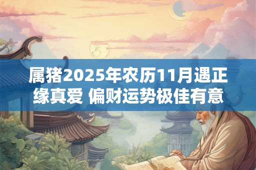 属猪2025年农历11月遇正缘真爱 偏财运势极佳有意外之财