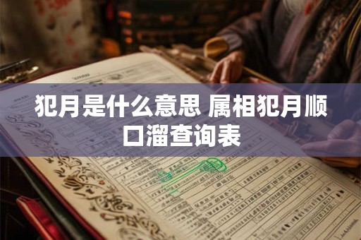 犯月是什么意思 属相犯月顺口溜查询表