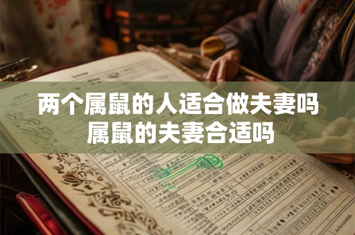 两个属鼠的人适合做夫妻吗 属鼠的夫妻合适吗
