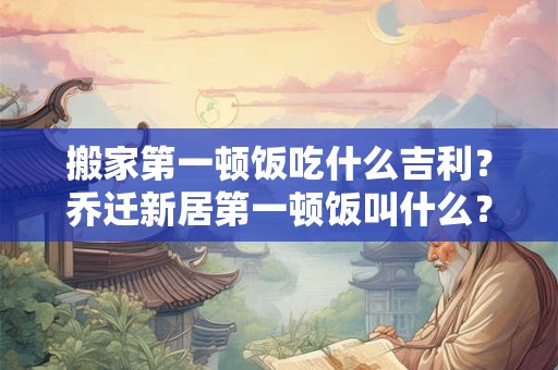 搬家第一顿饭吃什么吉利？乔迁新居第一顿饭叫什么？