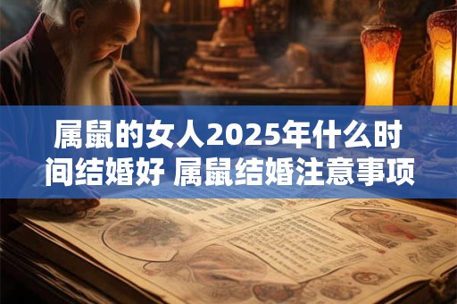 属鼠的女人2025年什么时间结婚好 属鼠结婚注意事项