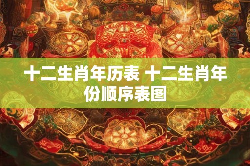 十二生肖年历表 十二生肖年份顺序表图