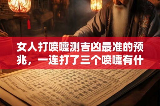 女人打喷嚏测吉凶最准的预兆，一连打了三个喷嚏有什么预兆吗？