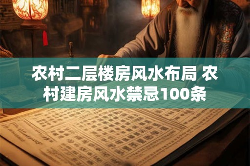 农村二层楼房风水布局 农村建房风水禁忌100条
