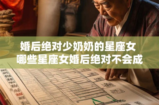 婚后绝对少奶奶的星座女 哪些星座女婚后绝对不会成为少奶奶