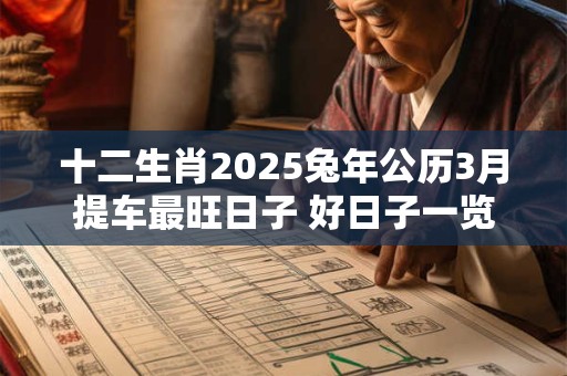 十二生肖2025兔年公历3月提车最旺日子 好日子一览表