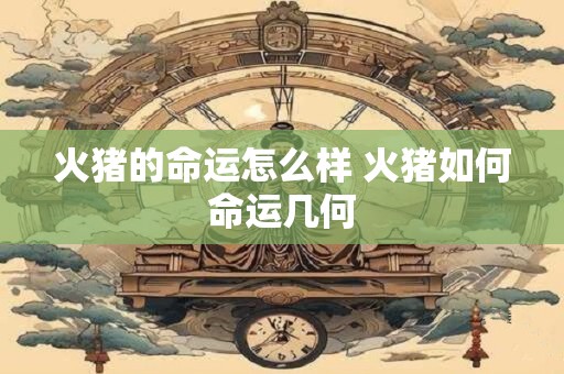 火猪的命运怎么样 火猪如何命运几何