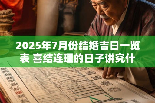 2025年7月份结婚吉日一览表 喜结连理的日子讲究什么