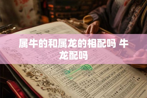 属牛的和属龙的相配吗 牛龙配吗