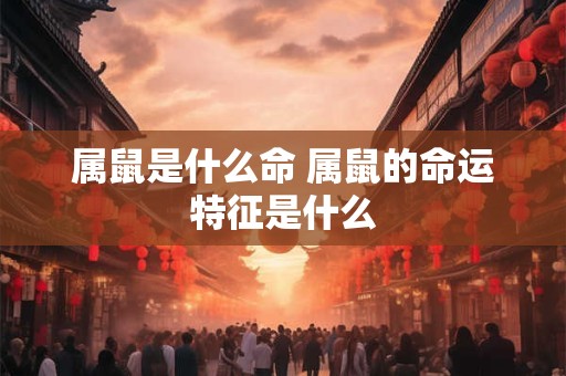 属鼠是什么命 属鼠的命运特征是什么 属鼠是什么命 属鼠的命运特征是什么