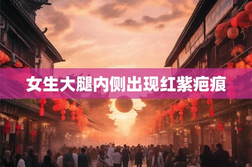 女生大腿内侧出现红紫疤痕