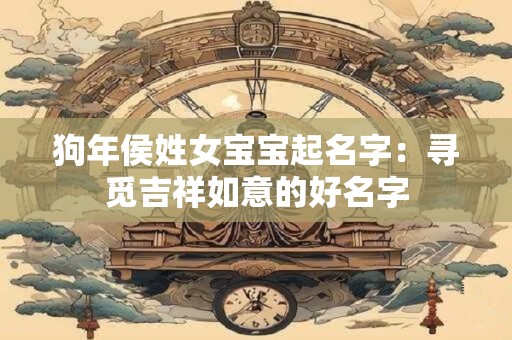 狗年侯姓女宝宝起名字：寻觅吉祥如意的好名字